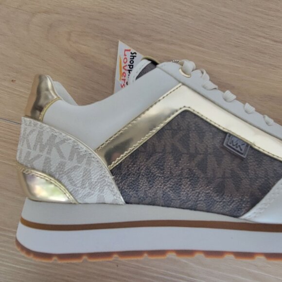 ❤️MK MADDY Womens Trainer Sneaker 6.5 Monogram Gold Brown Casual Lifestyle Shoes - Picture 9 of 11